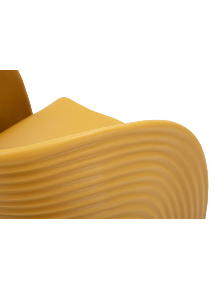 Fauteuil de table design Plastique Jaune moutarde Sand 