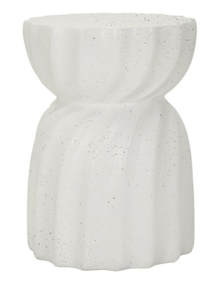 Table d'appoint design Ronde 36 cm Oxyde de magnésium Blanc crème Twisty 