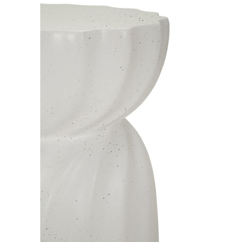 Table d'appoint design Ronde 36 cm Oxyde de magnésium Blanc crème Twisty 