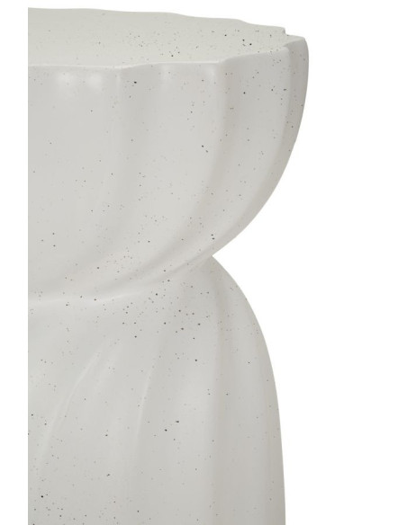 Table d'appoint design Ronde 36 cm Oxyde de magnésium Blanc crème Twisty 