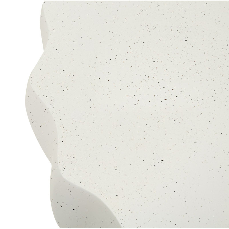 Table d'appoint design Ronde 36 cm Oxyde de magnésium Blanc crème Twisty 