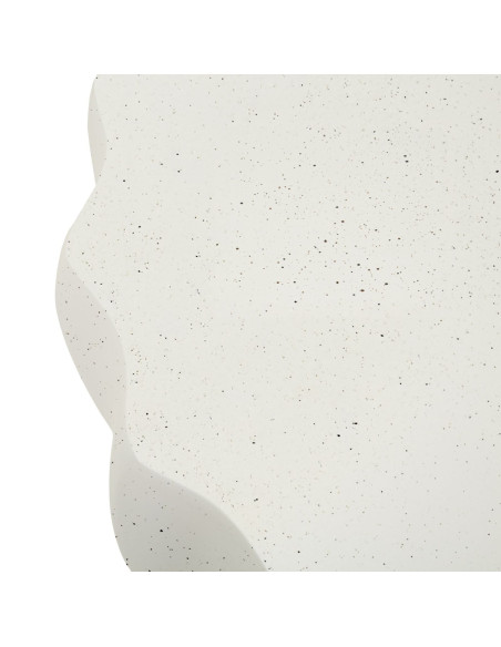 Table d'appoint design Ronde 36 cm Oxyde de magnésium Blanc crème Twisty 