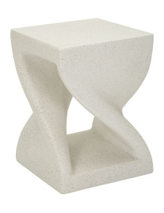Table d'appoint design Carrée 36 cm Oxyde de magnésium Blanc crème Z 