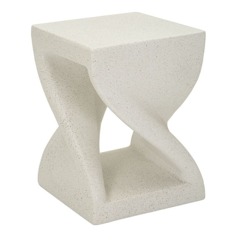 Table d'appoint design Carrée 36 cm Oxyde de magnésium Blanc crème Z 