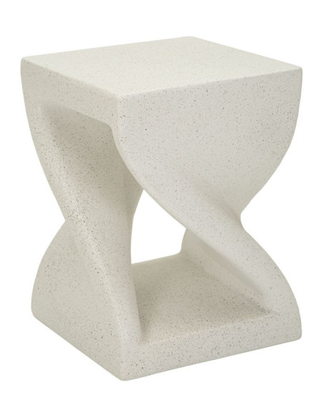 Table d'appoint design Carrée 36 cm Oxyde de magnésium Blanc crème Z 