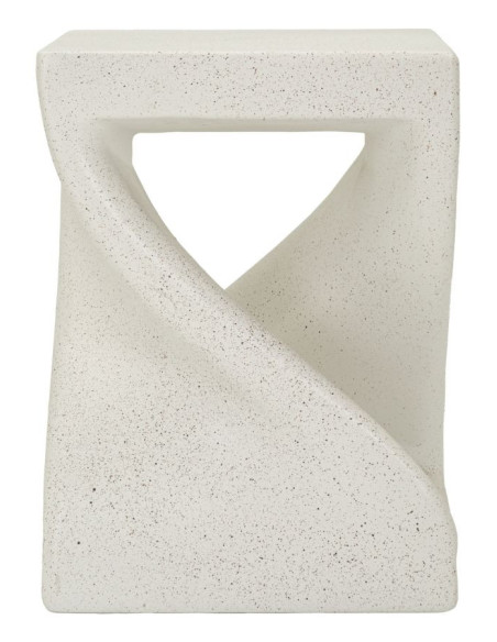 Table d'appoint design Carrée 36 cm Oxyde de magnésium Blanc crème Z 