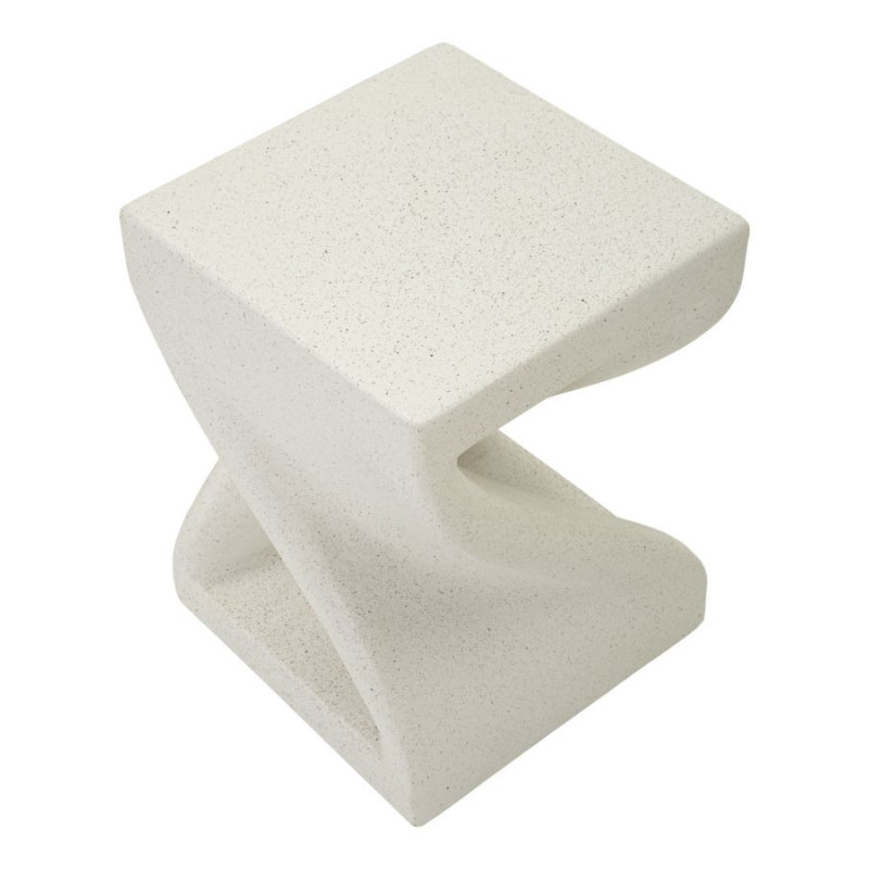 Table d'appoint design Carrée 36 cm Oxyde de magnésium Blanc crème Z 