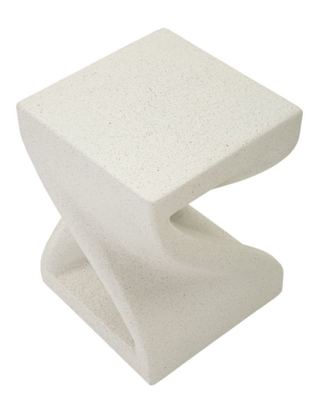 Table d'appoint design Carrée 36 cm Oxyde de magnésium Blanc crème Z 