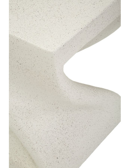 Table d'appoint design Carrée 36 cm Oxyde de magnésium Blanc crème Z 