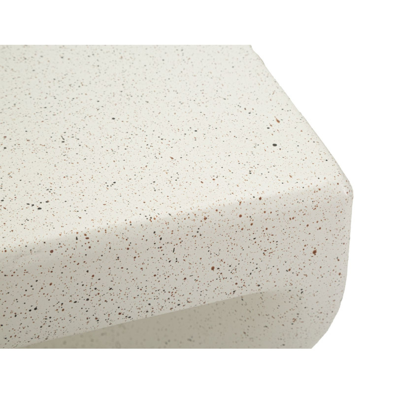 Table d'appoint design Carrée 36 cm Oxyde de magnésium Blanc crème Z 