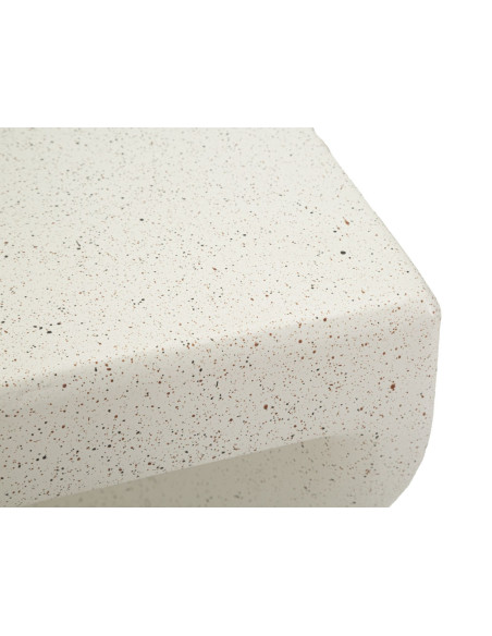 Table d'appoint design Carrée 36 cm Oxyde de magnésium Blanc crème Z 