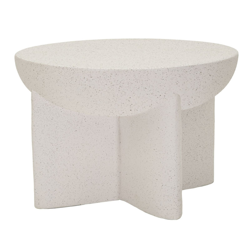 Table basse design Ronde 63 cm Oxyde de magnésium Blanc crème History 