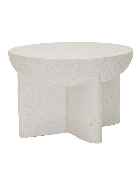 Table basse design Ronde 63 cm Oxyde de magnésium Blanc crème History 