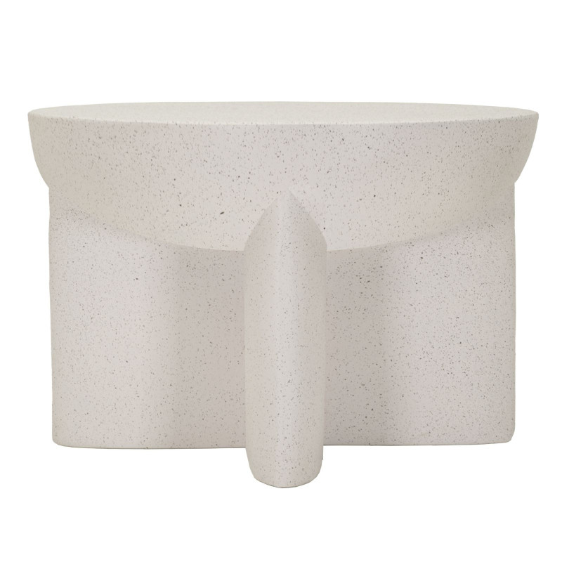 Table basse design Ronde 63 cm Oxyde de magnésium Blanc crème History 