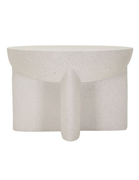 Table basse design Ronde 63 cm Oxyde de magnésium Blanc crème History 