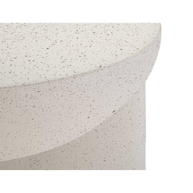 Table basse design Ronde 63 cm Oxyde de magnésium Blanc crème History 