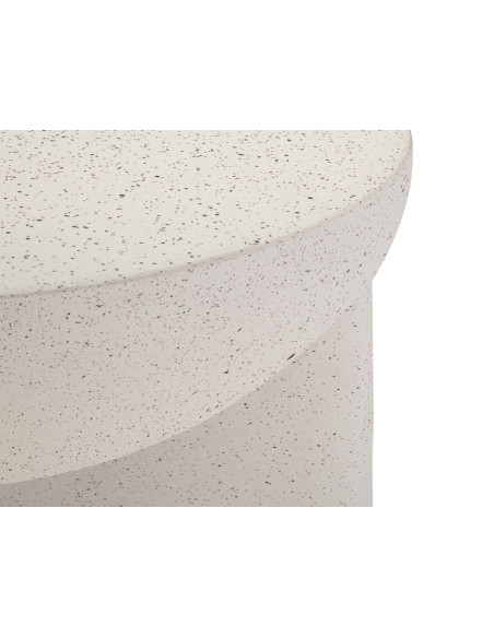 Table basse design Ronde 63 cm Oxyde de magnésium Blanc crème History 