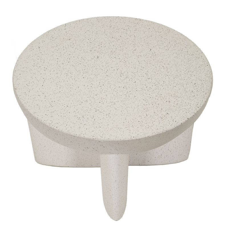 Table basse design Ronde 63 cm Oxyde de magnésium Blanc crème History 