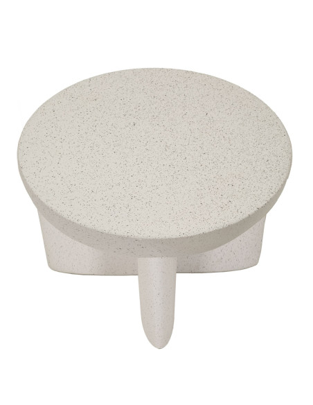 Table basse design Ronde 63 cm Oxyde de magnésium Blanc crème History 