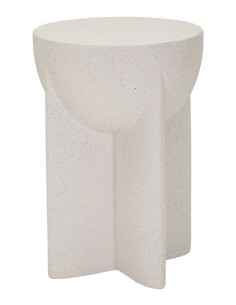 Table d'appoint design Ronde 33 cm Oxyde de magnésium Blanc crème History 