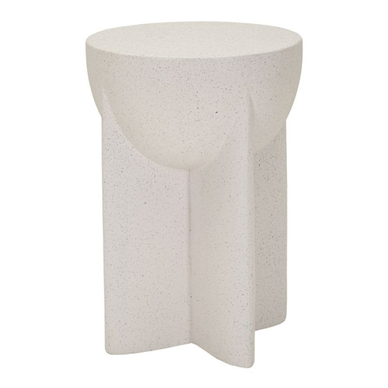 Table d'appoint design Ronde 33 cm Oxyde de magnésium Blanc crème History 