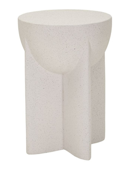 Table d'appoint design Ronde 33 cm Oxyde de magnésium Blanc crème History 