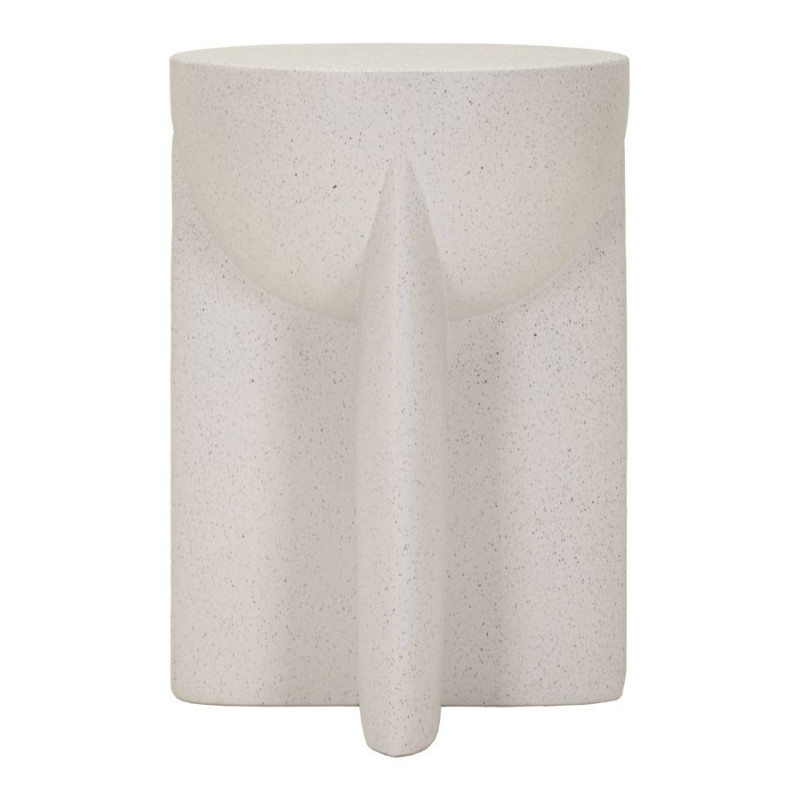 Table d'appoint design Ronde 33 cm Oxyde de magnésium Blanc crème History 