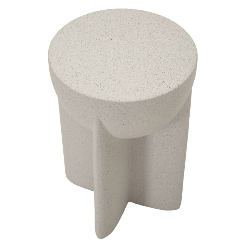 Table d'appoint design Ronde 33 cm Oxyde de magnésium Blanc crème History 