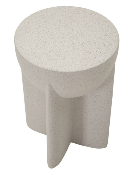 Table d'appoint design Ronde 33 cm Oxyde de magnésium Blanc crème History 