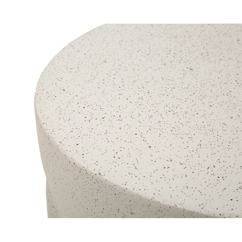 Table d'appoint design Ronde 33 cm Oxyde de magnésium Blanc crème History 