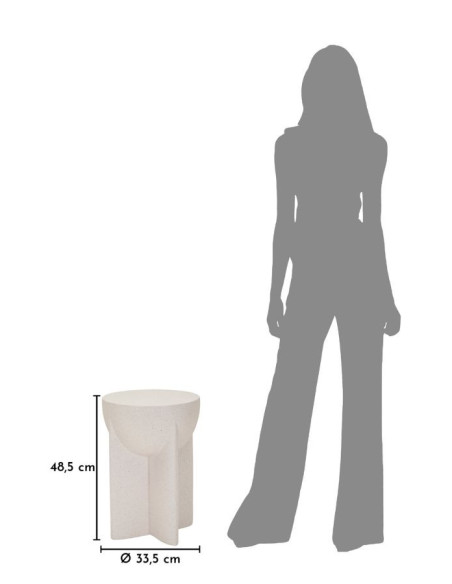 Table d'appoint design Ronde 33 cm Oxyde de magnésium Blanc crème History 