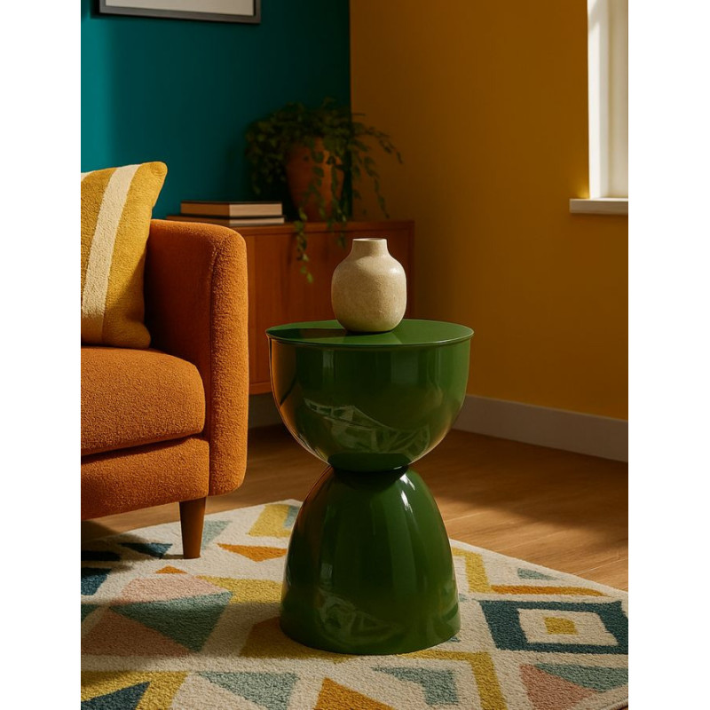 Table d'appoint design Ronde 31 cm Métal Vert Yao Mauro Ferretti - 5