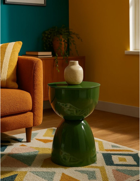 Table d'appoint design Ronde 31 cm Métal Vert Yao Mauro Ferretti - 5