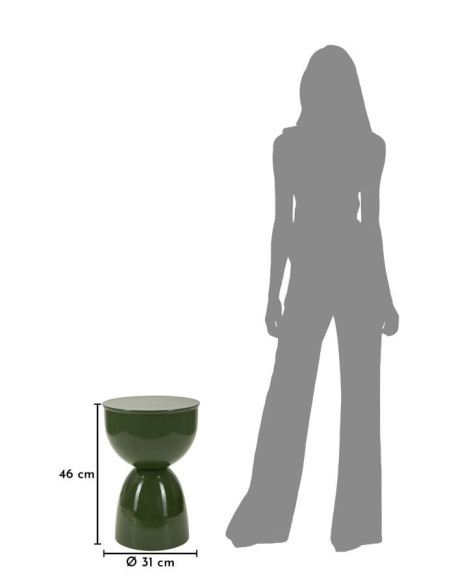 Table d'appoint design Ronde 31 cm Métal Vert Yao Mauro Ferretti - 6