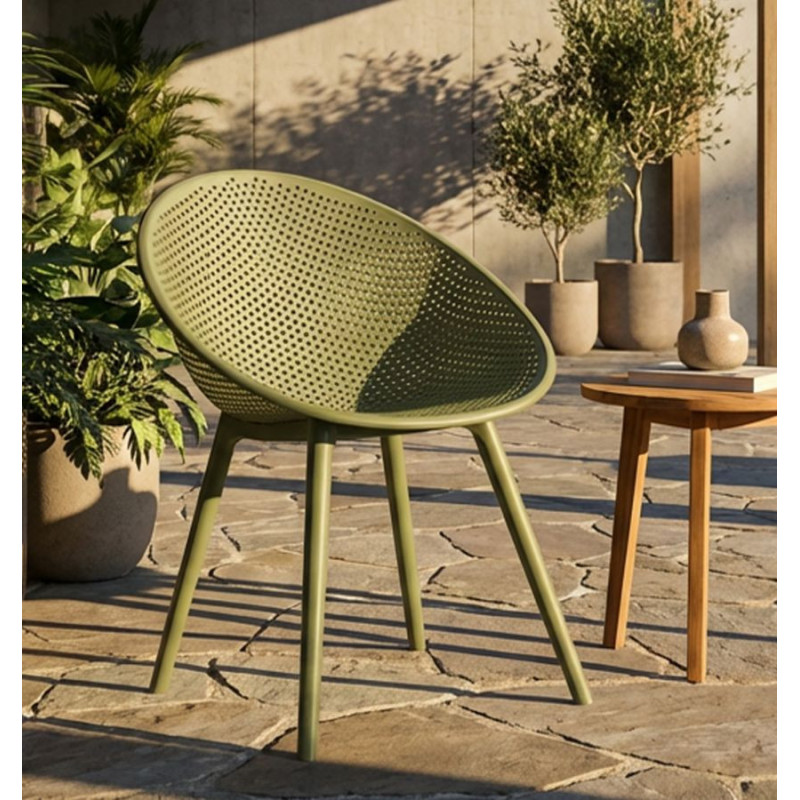Lot de 2 Chaises design Plastique Vert Ibiza 