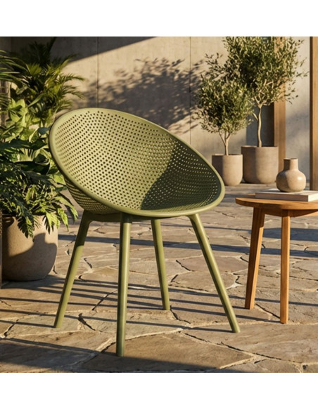 Lot de 2 Chaises design Plastique Vert Ibiza 