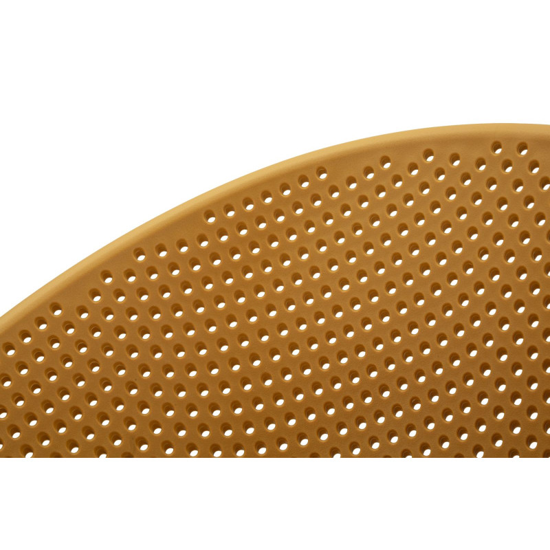 Lot de 2 Tabourets de bar design Plastique Jaune moutarde Métal Noir Ibiza 