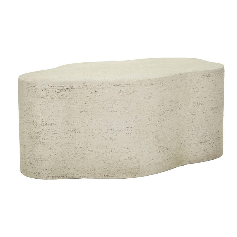 Table basse design Organique 92 cm Oxyde de magnésium Blanc crème Cloud 