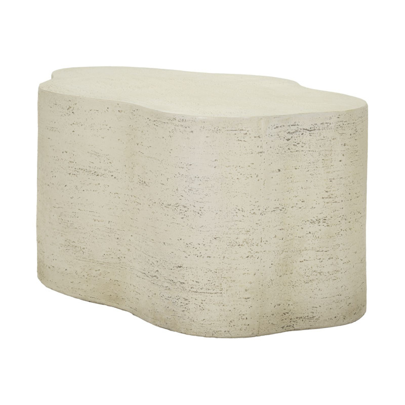 Table basse design Organique 92 cm Oxyde de magnésium Blanc crème Cloud 