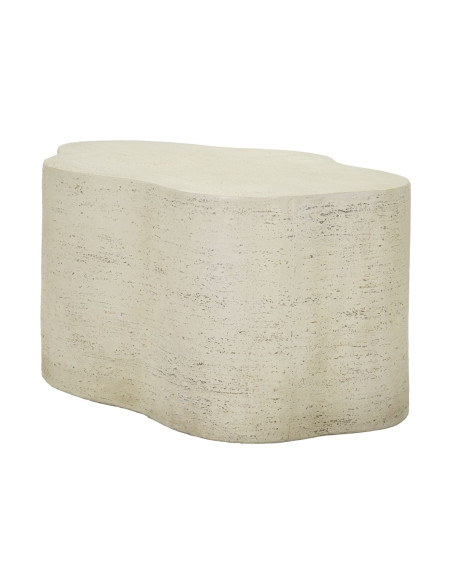 Table basse design Organique 92 cm Oxyde de magnésium Blanc crème Cloud 