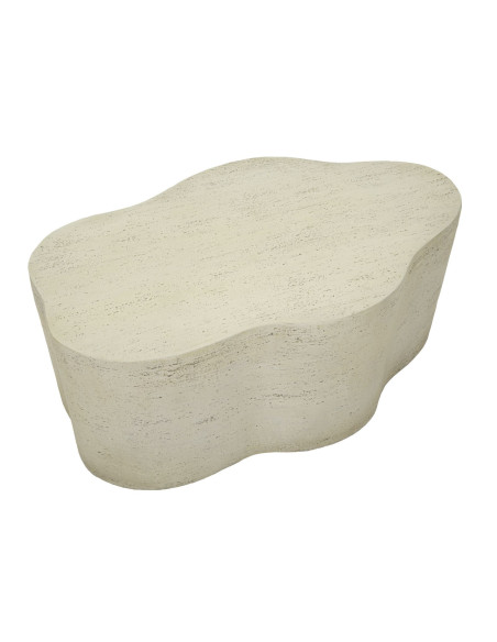 Table basse design Organique 92 cm Oxyde de magnésium Blanc crème Cloud 