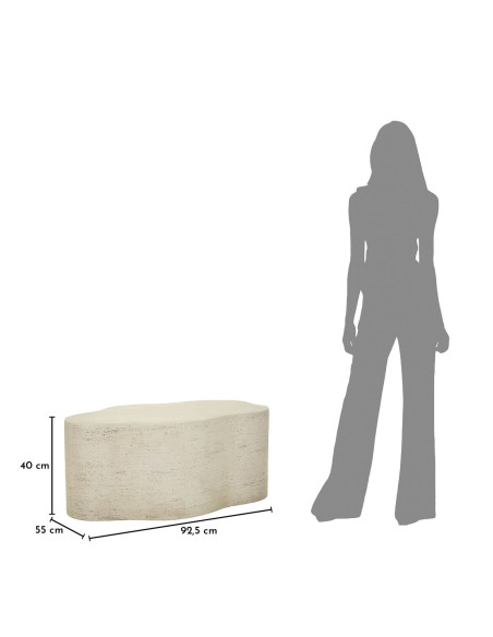 Table basse design Organique 92 cm Oxyde de magnésium Blanc crème Cloud 