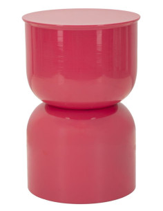 Table d'appoint design Ronde 31 cm Métal Rose fuchsia Oyi 