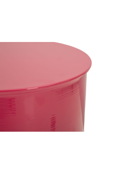 Table d'appoint design Ronde 31 cm Métal Rose fuchsia Oyi 