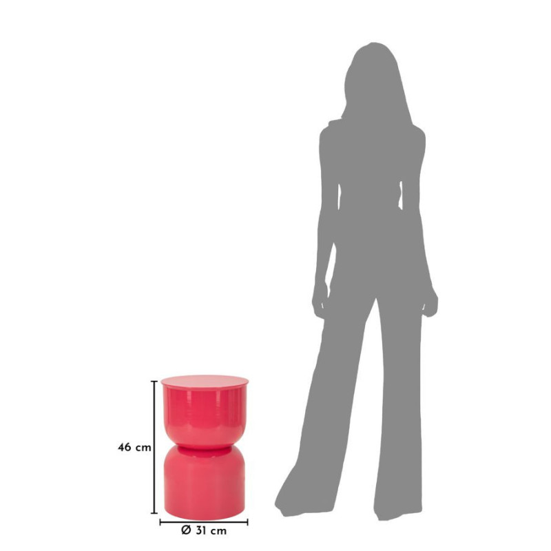 Table d'appoint design Ronde 31 cm Métal Rose fuchsia Oyi 