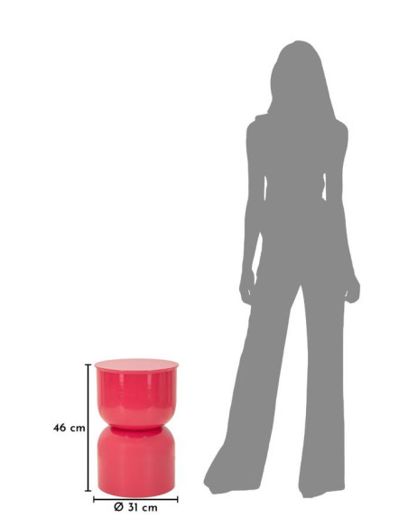 Table d'appoint design Ronde 31 cm Métal Rose fuchsia Oyi 