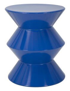 Table d'appoint design Ronde 37 cm Métal Bleu Zag 