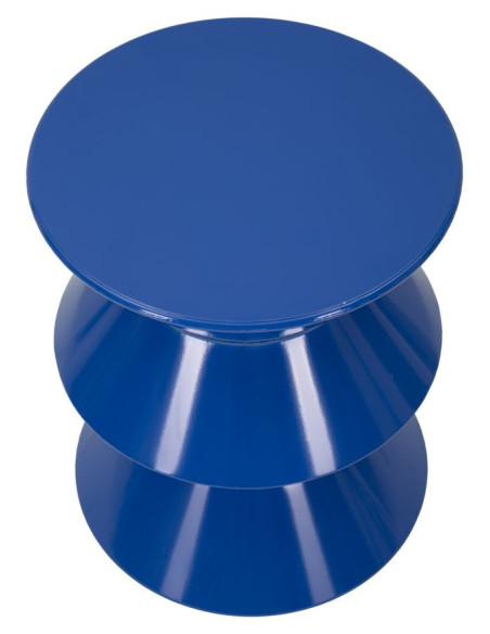 Table d'appoint design Ronde 37 cm Métal Bleu Zag 