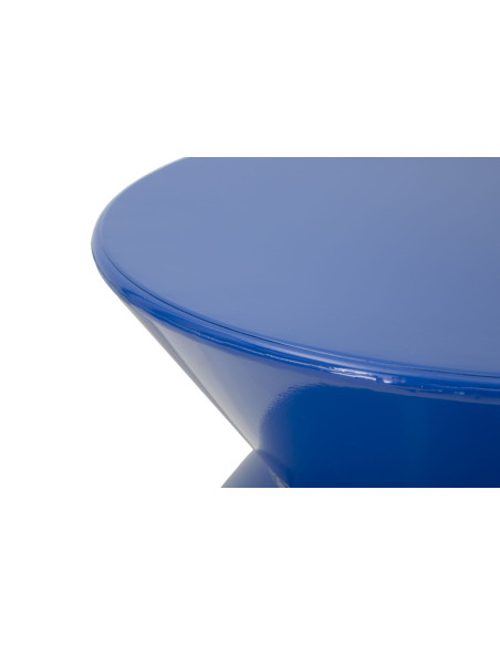 Table d'appoint design Ronde 37 cm Métal Bleu Zag 