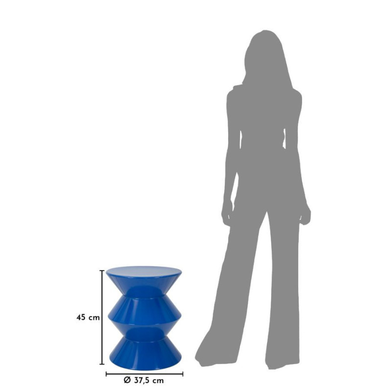 Table d'appoint design Ronde 37 cm Métal Bleu Zag 